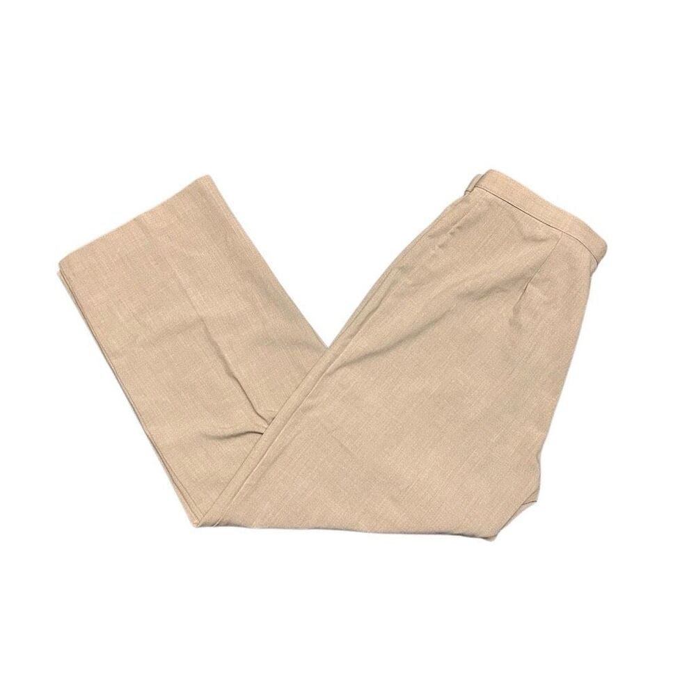 Dress Barn Beige Tan Dress Pants Trouser Size 14 Petite High Rise Light Academia